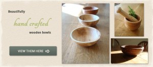 Hand turned wooden bowls at Natural Simplicity