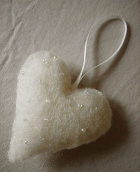 Organic Felt Heart Decoration