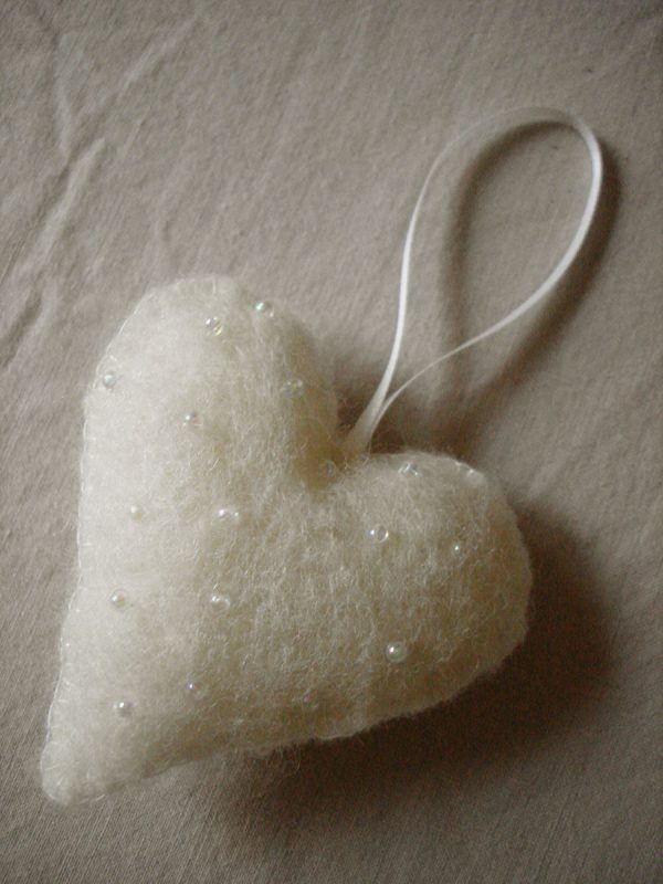 Organic Felt Heart Decoration