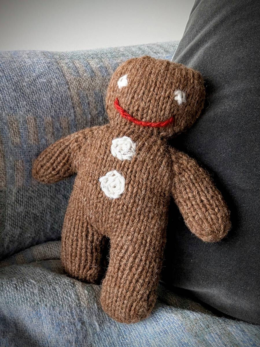 Organic Wool Gingerbread Man - Soft Toy
