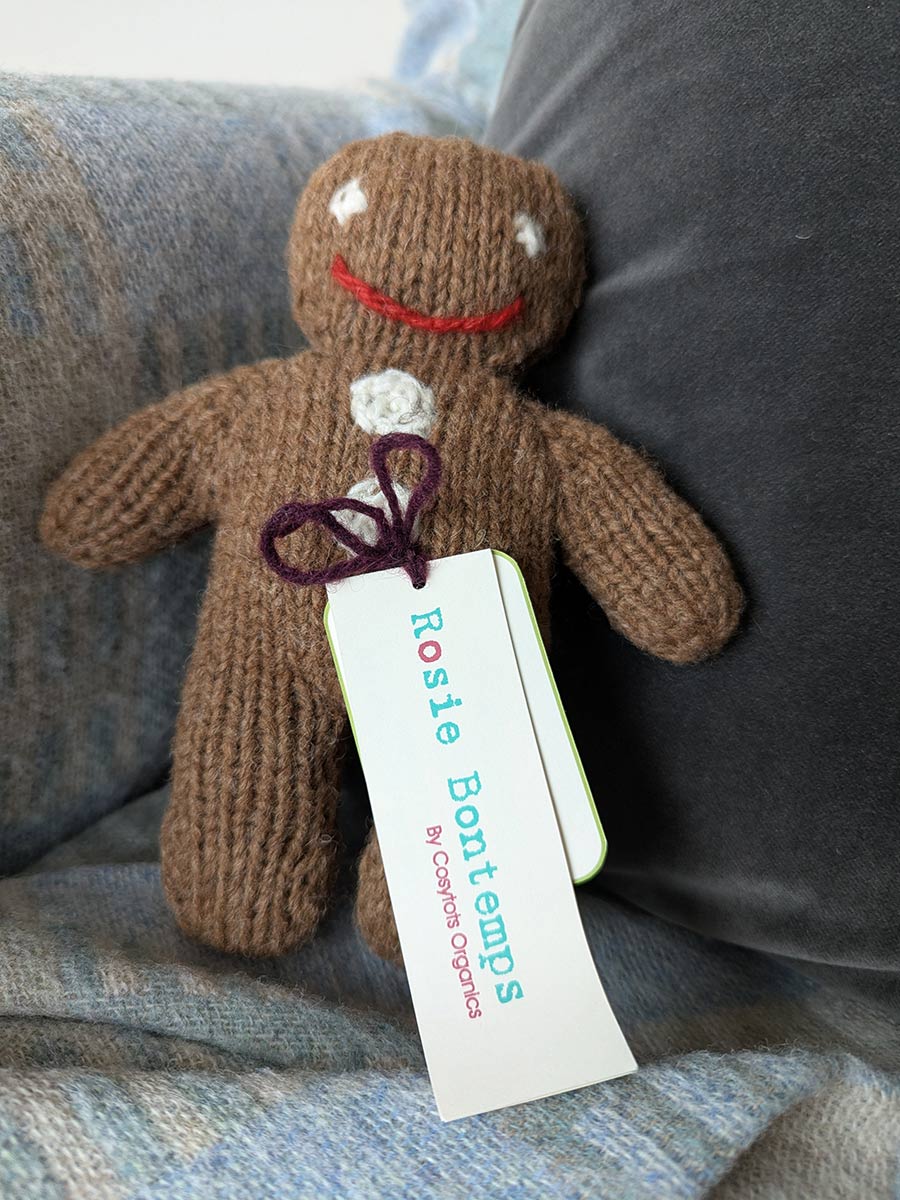 Organic Wool Gingerbread Man - Soft Toy - Image 2