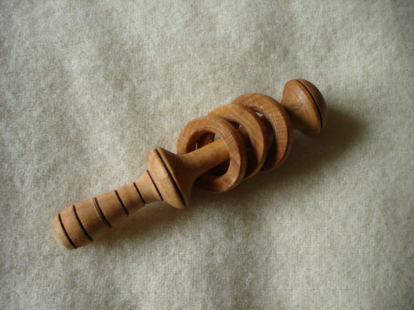 Pole Lathe Turned Wooden Rattle Baby