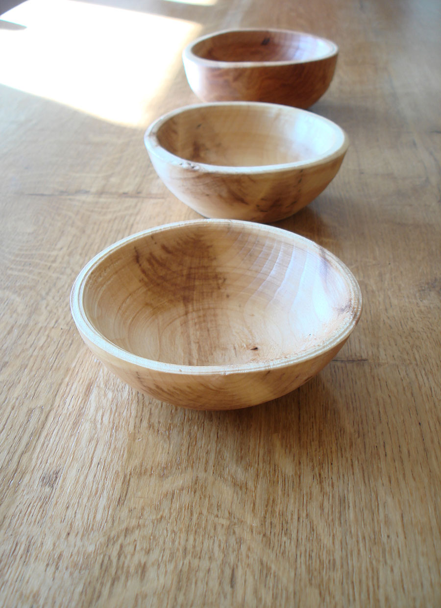 pole lathe turned wooden tapas bowls 02