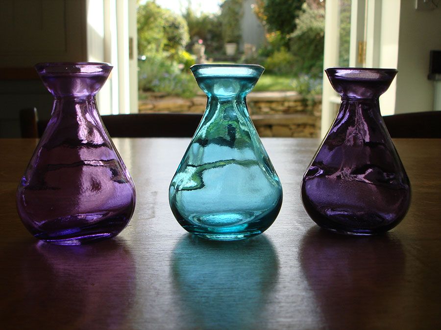 Coloured Recycled Glass Bud Vases (set of 3) 4 Natural Simplicity