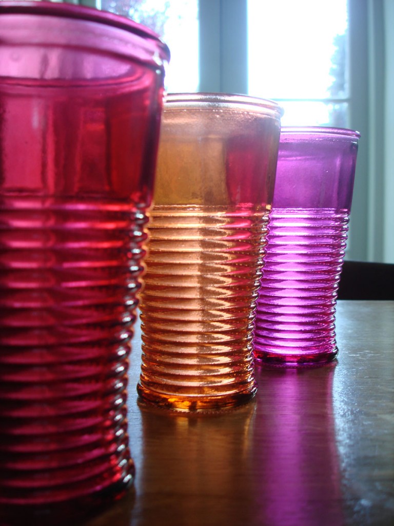 Coloured Recycled Glass Tumbler Giftbox Warm Natural Simplicity